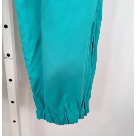 Vintage 90s Track Pants Teal Green Exercise Workout Misses Size L - Picture 3 of 6